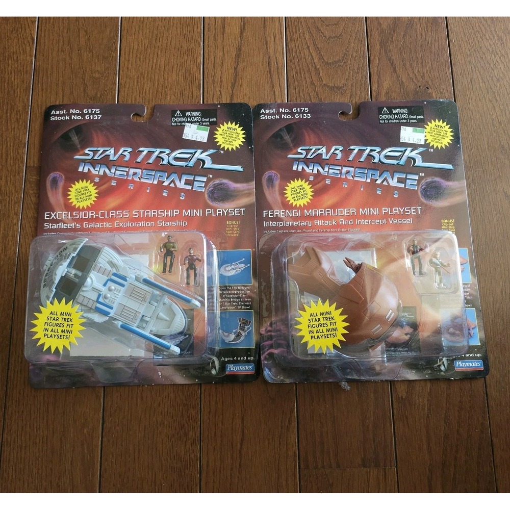 Vintage 1995 Playmates Star Trek Innerspace Playset Lot Excelsior Ferengi MOC